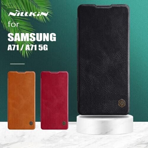 For Samsung Galaxy A71 5G Case Nillkin Qin Flip Leather Case Luxury Business Phone Case for Samsung Galaxy A71/A71 5G Back Cover