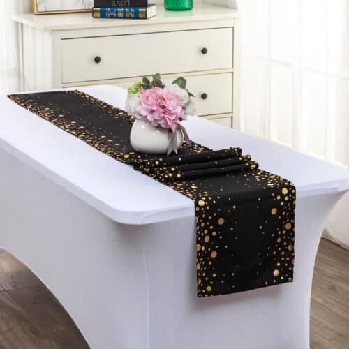 2pcs/set Polyester Table Runners Imitation Cotton Bronzing Dining Table Table Runner Coffee Table Decoration Dining Table Decor
