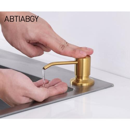 304 Stainless Steel Head Sink Soap Dispensers Bathroom Kitchen Hand Liquid Soap Dispenser 500ml PE Bottle Soap Lotion Dispensers