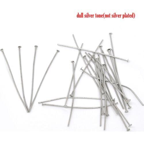 DoreenBeads 300PCs Silver Color Head Pins 0.7x50mm(21 gauge) (B01482), yiwu