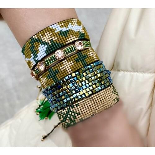 Hot Sale Handmade Bracelet Green Myuki Bracelet for Girls and Women Jewelry Men Gift Copper Micro paved Party Wedding Unisex