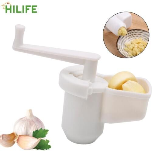 HILIFE Kitchen Squeeze Tools Fruit Vegetable Presses Tool Ginger Crusher Muller Food Grade PP Garlic Grinder Cutter