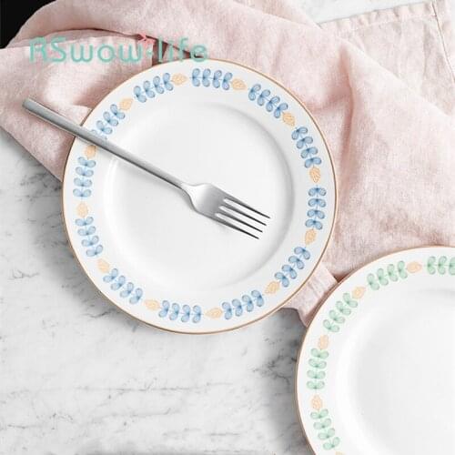 Phnom Penh Leaf Ceramic Home Western Food Plate Dessert Plate Breakfast Plate Steak Plate Ceramic Plate Dinner Plates Dishes