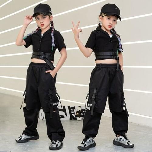 110-180 Cm Height Girls' Jazz Dance Costumes Handsome Catwalk Performance Wear ChildrenS Hip-Hop Street Dance Costumes DL6658