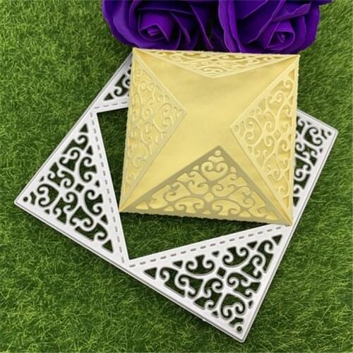 Square hollow embossed four-sided folding envelope hand embossed DIY album scrapbook greeting card decoration metal cutting mold
