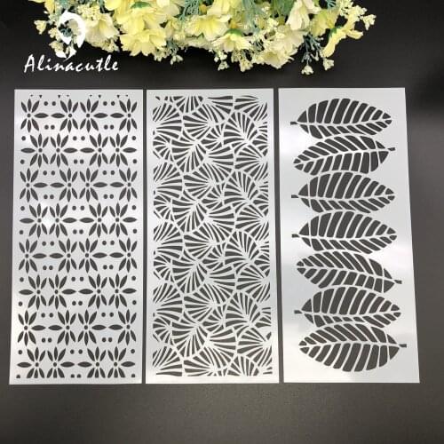 Leaf Slimline PET Stencils For Painting Scrapbook Coloring Embossing Album Handmade Card Decorative Card Template Alinacutle