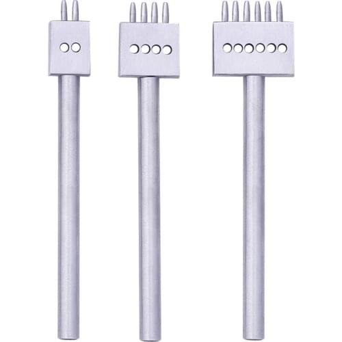 LMDZ Leather Punch Stitching Punch Craft Leather Spacing Hole Handmade Punching 2/4/6/ Hole Leather Working Round Row Punch