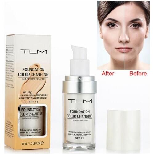 TLM Magic Color Changing Liquid Foundation Oil-control Makeup Matte High Coverage Lasting Concealer Cream