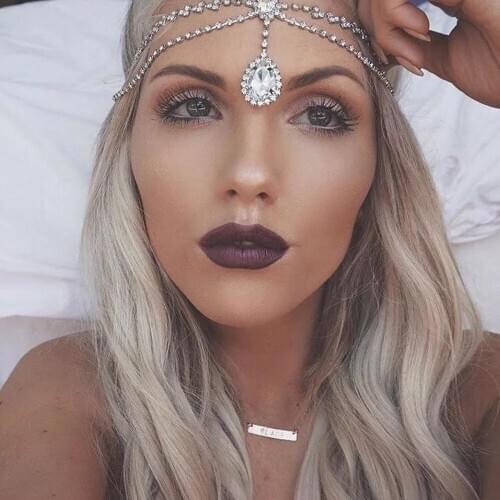 Missgrace Bohemian Rhinestone Bridal Head Chain Jewelry For Women Headpiece Crystal Hair Chain Accessories Wedding Hair Jewelry