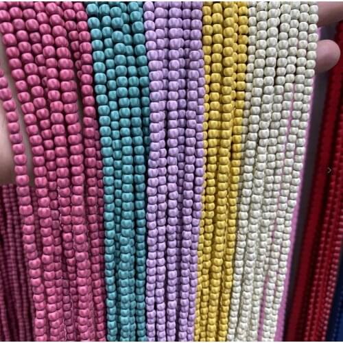 4mmWholesale matte pumpkin Multicolor Hematite Loose Beads for Jewelry Making Natural Stone Bead Diy Necklace Bracelet Jewellery