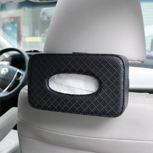 PU Car Tissue Box With Sun Visor Clip Napkin Holder