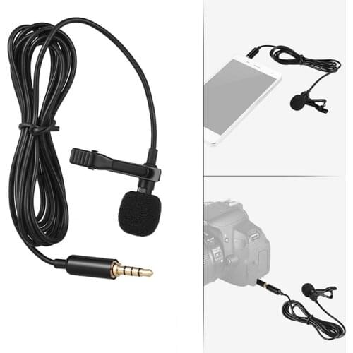 1.5m Mini Portable 3.55mm Microphone Condenser Clip-on Lapel Lavalier USB Mic Wired Mikrofo/Microfon for Phone for Mac Laptop