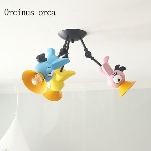 Sky bird ceiling lamp boy girl bedroom childrens room lamp color cartoon nordic ceiling lamp