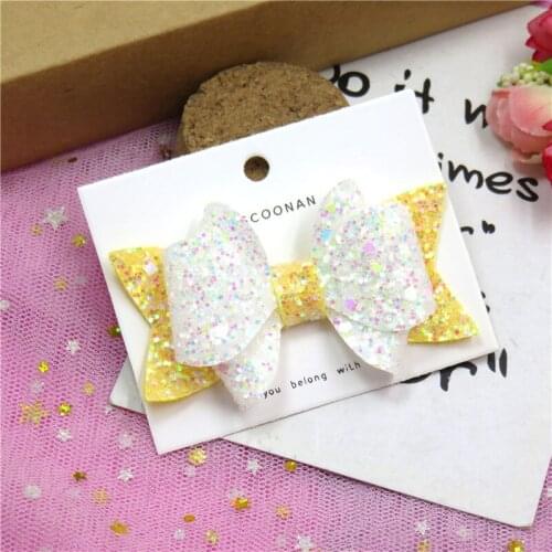 1 Piece Pretty White Flash Ties Bows Elastic Bands For Baby Girls Hairpin Creativity Pink Clips Scrunchy Kids Hair Accessories
