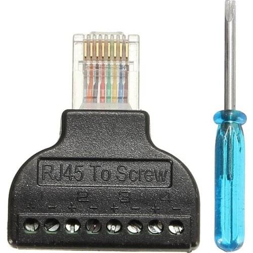 RJ45 Connector to Screw 8pin Splitter AV Terminal Adapter Converter Block for CCTV Plug Ethernet Wall Plate 8 Pin Connector Cat6