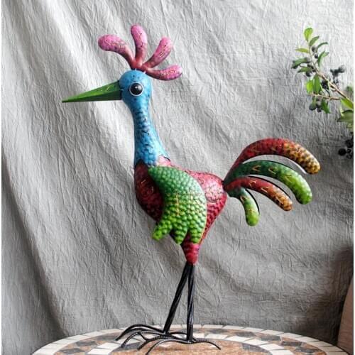 Garden Decorations Wrought Iron Cock Home Decor Cartoon Decoraciónhogar Creative Garden Accessories Outdoor Gardening Miniature