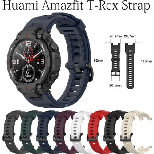 Silicone Starp For Xiaomi Amazfit T-Rex Replacement Band For Huami Amazfit T-REX Smart Watch Bracelet Soft Sport Wrist Strap