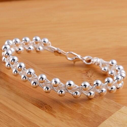 Special offer fashion 925 sterling silver Bracelet for woman Vintage Braided chain bead fine jewelry Wedding party lady gifts