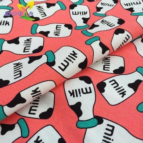 1 yards / green bottle printed canvas DIY handmade fabric cloth curtain cloth cloth sofa cushion pillow bag