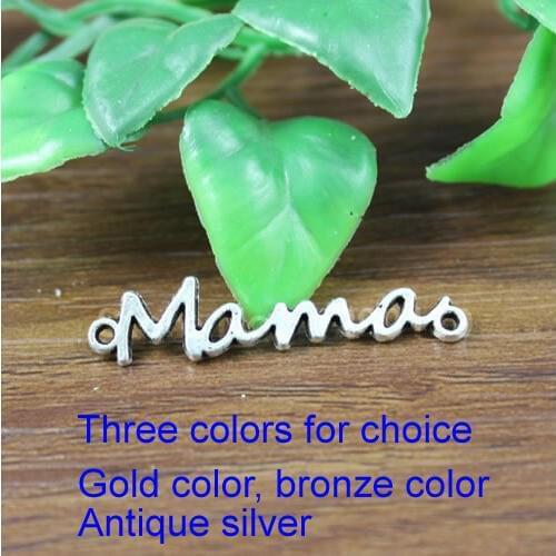 100pcs/lot Free shipping Antique Silver/Gold/Bronze "Mama" Connectors Pendant Tibetan silver Bracelet Clasps Beads 37x8mm K3009