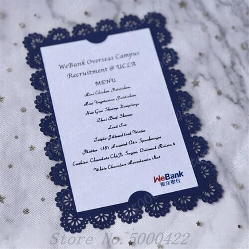 30pcs/lot laser cut Menu Card love heart design paper Save The Date RSVP wedding invitation cards for wedding party invitation