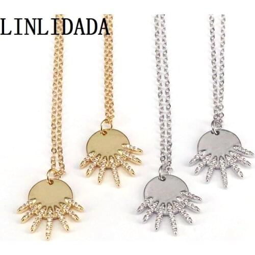 5Pcs New design cz charm necklace, cubic zircon component,plated chain necklace wholesale
