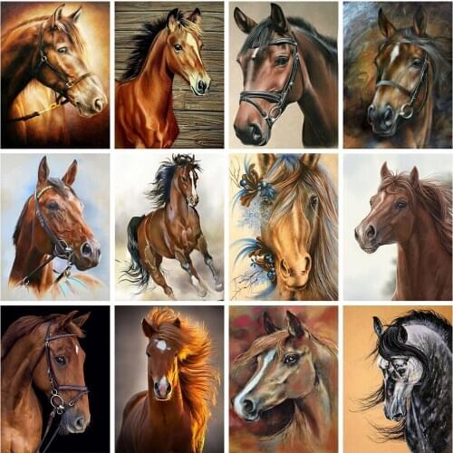 5D Diamond Painting Horse Rhinestone Pictures Full Set Embroidery Animals Cross Stitch Mosaic Full Layout Decoration Home