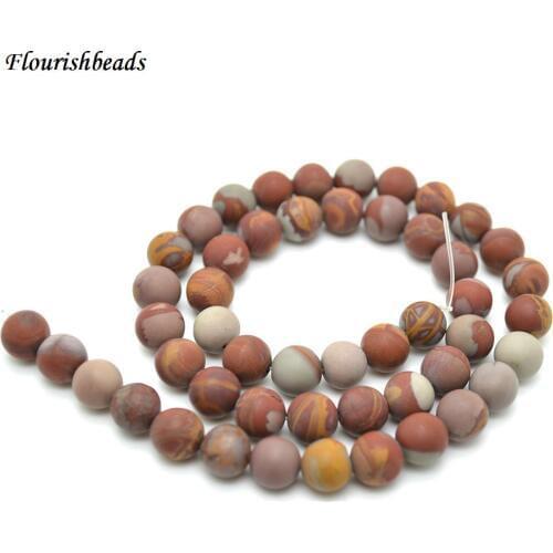 6mm~12mm Matte Red Brown Australia Red Picture Jasper Stone Round Loose Beads