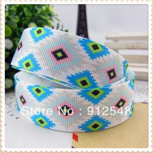 7/8''(22mm) geometric patterns Series printed ribbon Polyester Grosgrain cartoon ribbon gift packa DIY accessories,WM1639