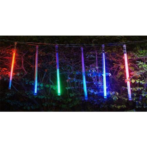 8pcs/set 220v 110v Led meteor light Decorative lights LED light bar landscape Lanterns Hollow Sided Meteor shower light strip