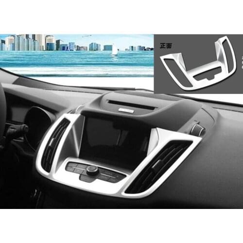 ABS Matte Interior Inner Dashboard Navigation Frame Cover Trim 1pcs for Ford Kuga Escape 2017