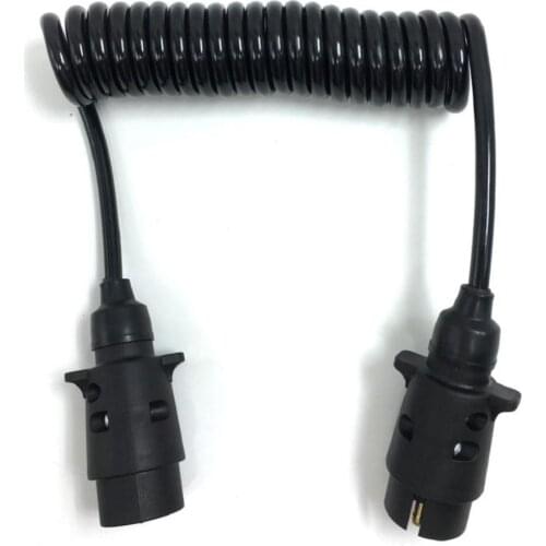 Dolity Car Caravan Tow 12V 7Pin Trailer Plug Socket Connector with 160CM Cable EU