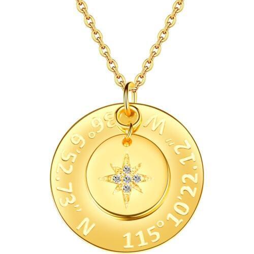 Strollgirl 925 Sterling Silver Personalize Jewelry Custom Number Necklace Engrave Name Star Compass Pendant Chain for Women Gift