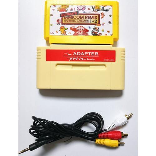 For F-C Adapter for SNES or Japanese 16bit console, play 60Pins 8-bit Game Cartridge on 16-bit Console with 154 in 1 game cart