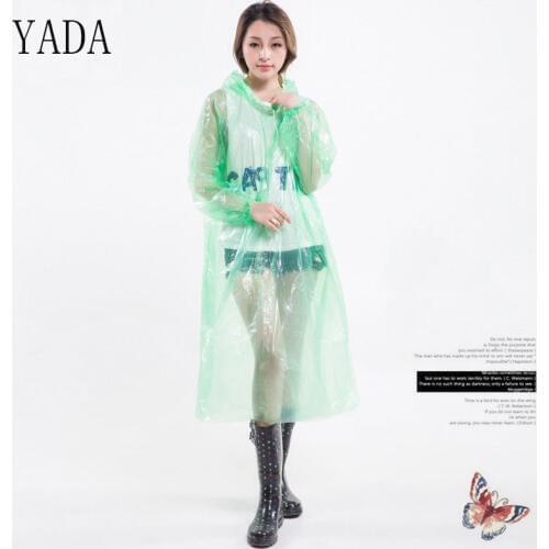 2020 High Quality Fashion PE Adult Transparent Raincoat Hiking Travel Waterproof Hooded Rain Coat Poncho Clear Rainwear RC200004