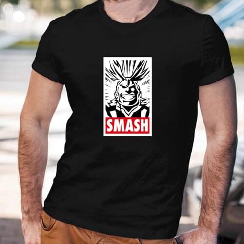 My Hero Academia T-shirt Cute Anime Obey All Might Slogan Men Tee Funny Todoroki Anime Graphic Clothes Hot Sale Male Tops