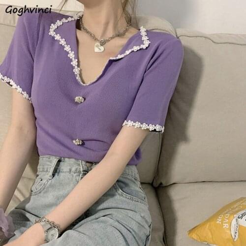 T-Shirts Women 5 Colors Sexy Ladies Tops Slim Korean Style Vintage Cozy Soft Harajuku All-match Simple Ins Retro Elegant Fashion