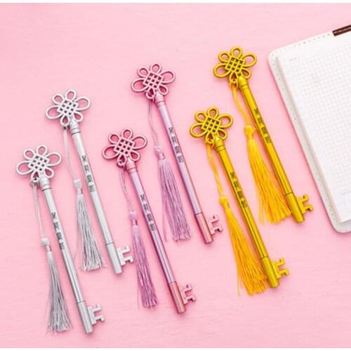 Tassel Key Gel Pen 0.5mm Student Gel Pens Lovely Stationery Writing Pen Novelty Cartoon Kawaii Pens Kawaii School Supplies