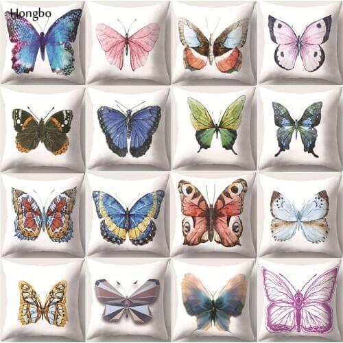 Hongbo Butterfly Printed Pillowcase Cute Butterfly Pillow Case Decorative Pillowcases Cover funda de almohada Cojines