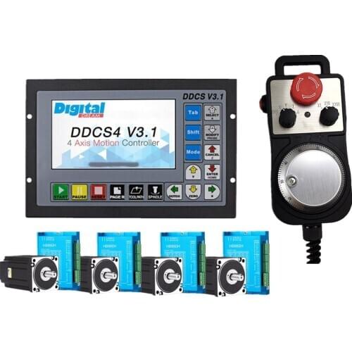 CNC Kit 1*4-axis Offline CNC Controller DDCSV3.1+4*8.5NM Closed-Loop stepper motor Kits+1*4-Axis Electronic Handwheel MPG
