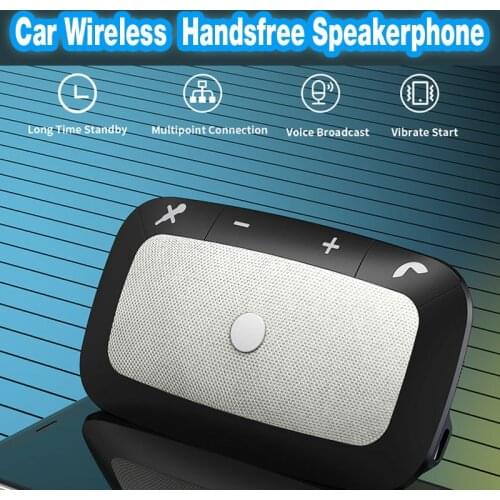 Sun Visor Multipoint Speakerphone Car Wireless Audio Receiver MP3 Player Voice Assistance Bluetooth-compatible Car Kit Handsfree