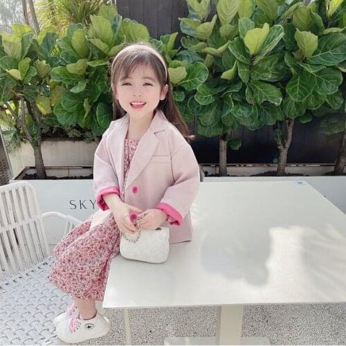Kurtki Dzieciece Baby Girl Coat 2021 New Blazer Toddler Girls Jackets Spring New Autumn Meisjes Jassen