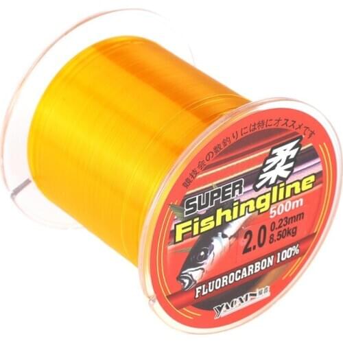 100M/200M/300M/500M Nylon Fishing Line Fluorocarbon Coated Monofilament Fishing Leader Line Carp Fishing Wire Color Golden