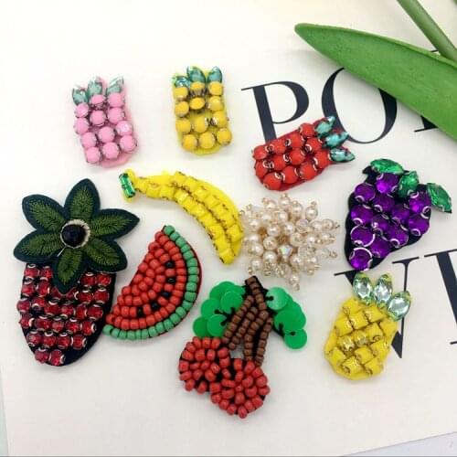 Cute fruit series Sequin beaded watermelon cherry patch applique Childrens clothing DIY decorative accessories patch