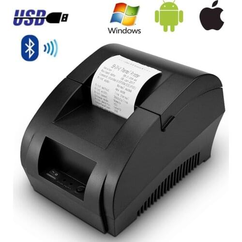 58mm Mini Bluetooth POS Thermal Printer Receipt Bill Ticket Inkless Printer 90mm/s ESC/POS USB Port for Android iOS Windows