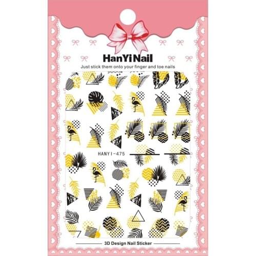 10PCS New Explosion Black Gold Leaf Nail Art Decoration Decal Accessories Transfer Adhesive Self-adhesive Beauty Nail Sticker