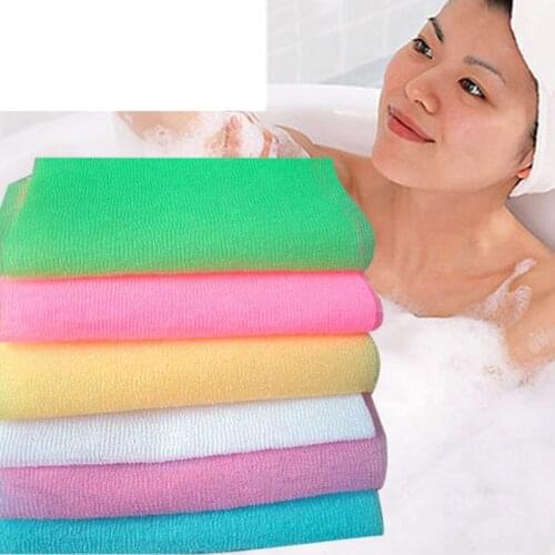 Nylon Wash Cloth Bath Towel Beauty Body Skin Exfoliating Shower Bathroom Washing MUMR999