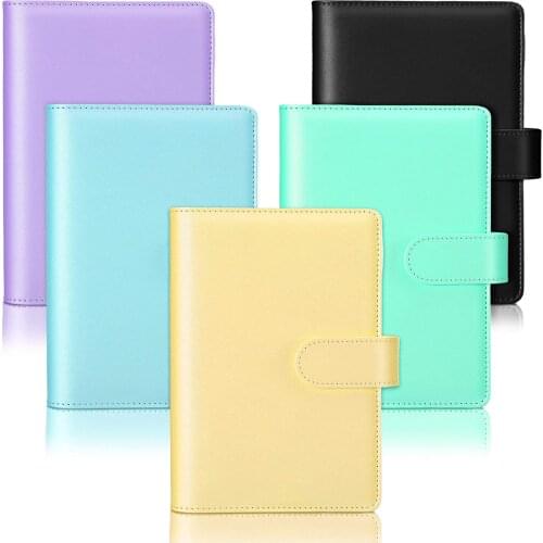 A6 PU Leather Notebook Binder Refillable 6 Ring Binder for A6 Filler Paper, Loose Leaf Personal Planner Binder Cover with Magnet