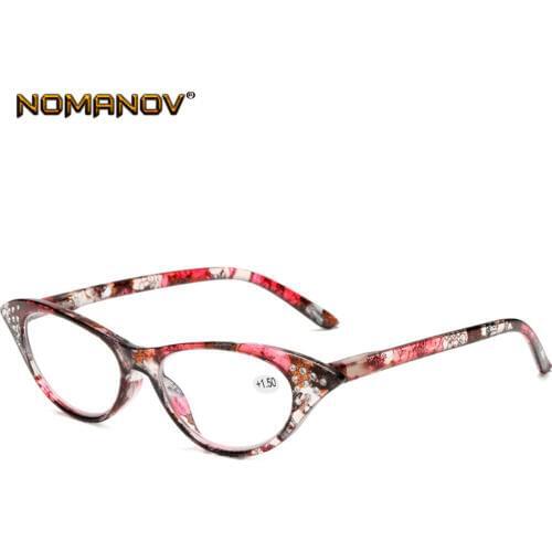 2 Pairs Tr90 Cats Eye Floral Design Fashion Lady Anti-fatigue Men Women Reading Glasses +0.75 +1.25 +1.5 +2.00 +1.75 TO +4