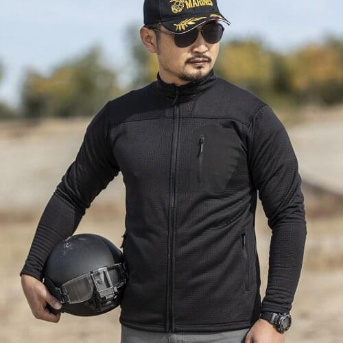 Coat Tops Lightweight Warm Outdoor Sports Tactical Jackets Man Mens Thin Plaid Fleece Jacket Spring Autumn Stand Collar Cardigan